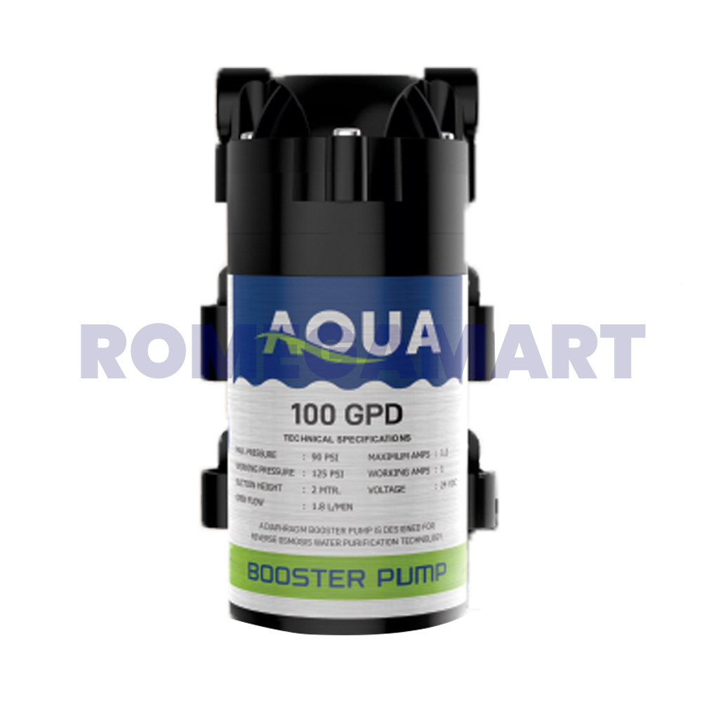 Aqua 100 GPD Booster Pump Black Color Suitable For All Types of Domestic RO - Basil Sweet Water Private Limited