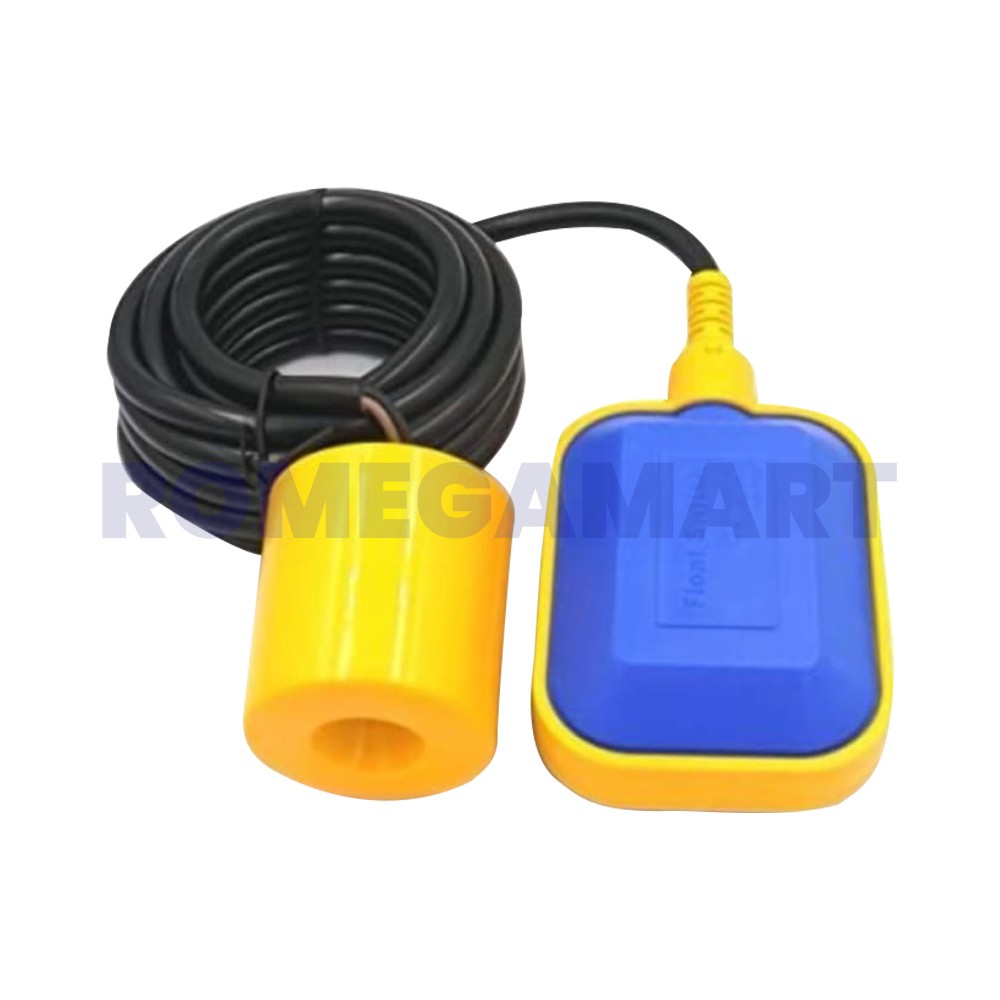 Blue With Yellow Outline Float Switch 3 Meter Plastic Material For Water Tank - MS ENTERPRISES