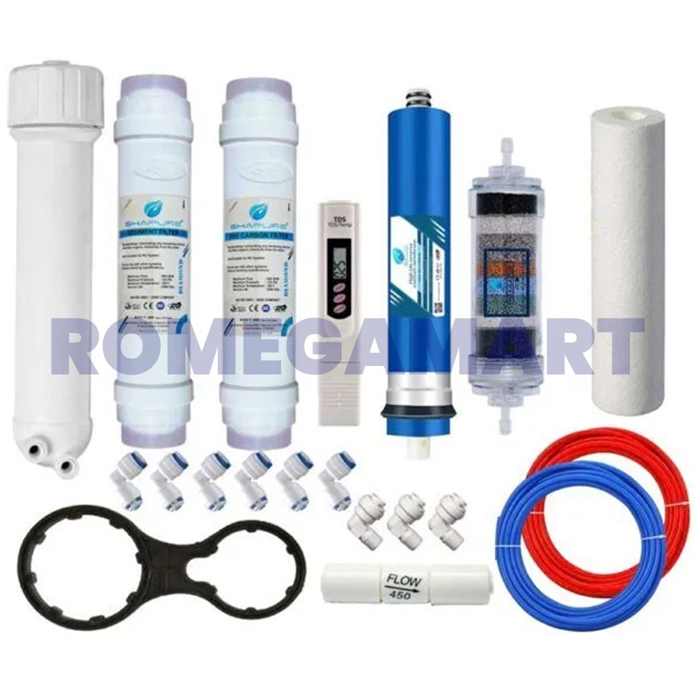 Domestic RO Best Yearly RO Kit With Alkaline Filter And Shapure Membrane Works Upto 2500 TDS - Sha Traders
