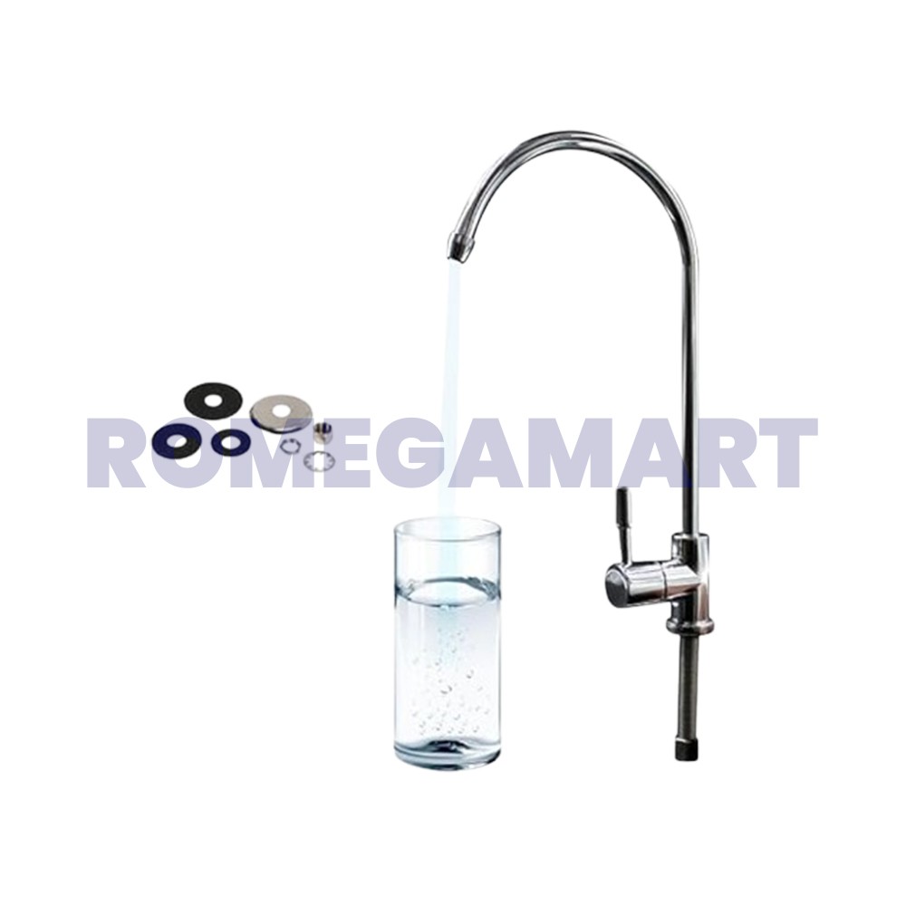 Liv Drop Swan Neck With 360 Degree Faucet Tap And Stainless Steel Heavy Duty Faucet Silver Color - RO System India