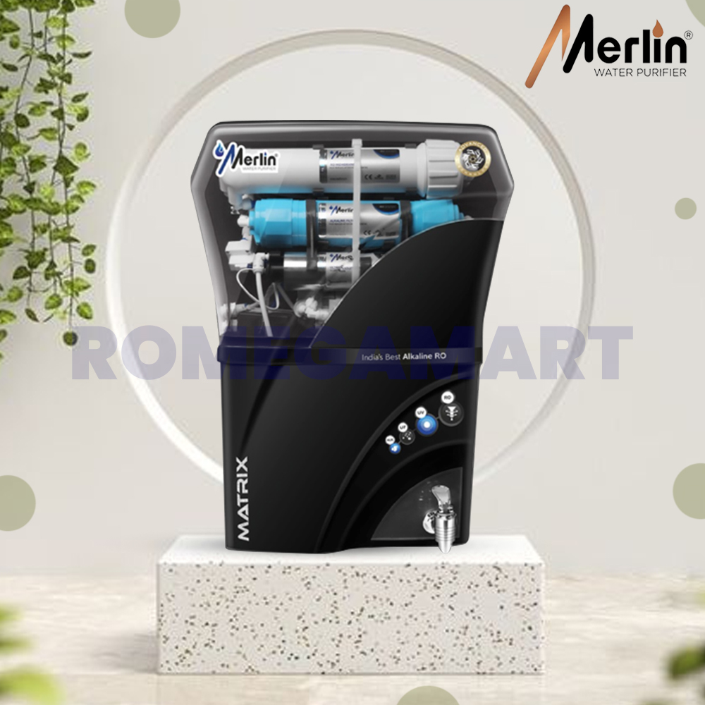 Matrix Black Color Water Purifier 12 Liter Storage ABS Plastic - Crystal Impex