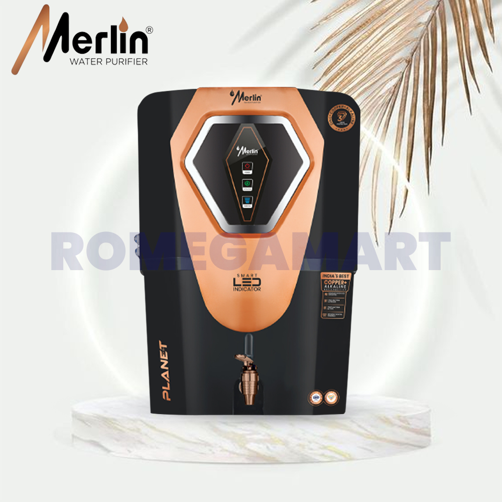Merlin Planet Digital Black Color Water Purifier 12 Liter Storage 7 Purification Stages - Crystal Impex