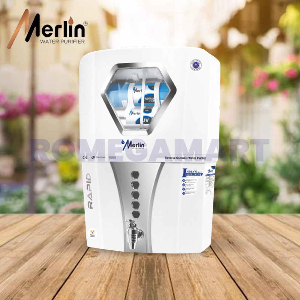 Merlin Rapid Water Purifier White Color 12 Liter Storage - Crystal Impex
