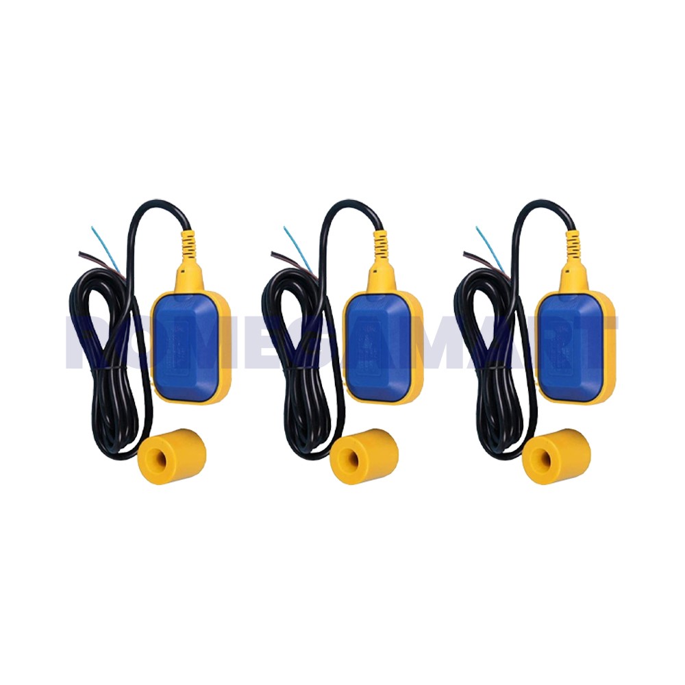 OCEAN STAR 230 Volt Float With Switch Yellow With Blue Color 3 Meter Wire For Industrial Pack of 3 - OCEAN STAR TECHNOLOGIES PRIVATE LIMITED