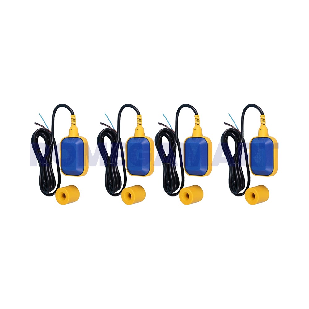 OCEAN STAR 8 Ampere Float With Switch Yellow With Blue Color 230 Volt 3 Meter Wire For Industrial Pack of 4 - OCEAN STAR TECHNOLOGIES PRIVATE LIMITED