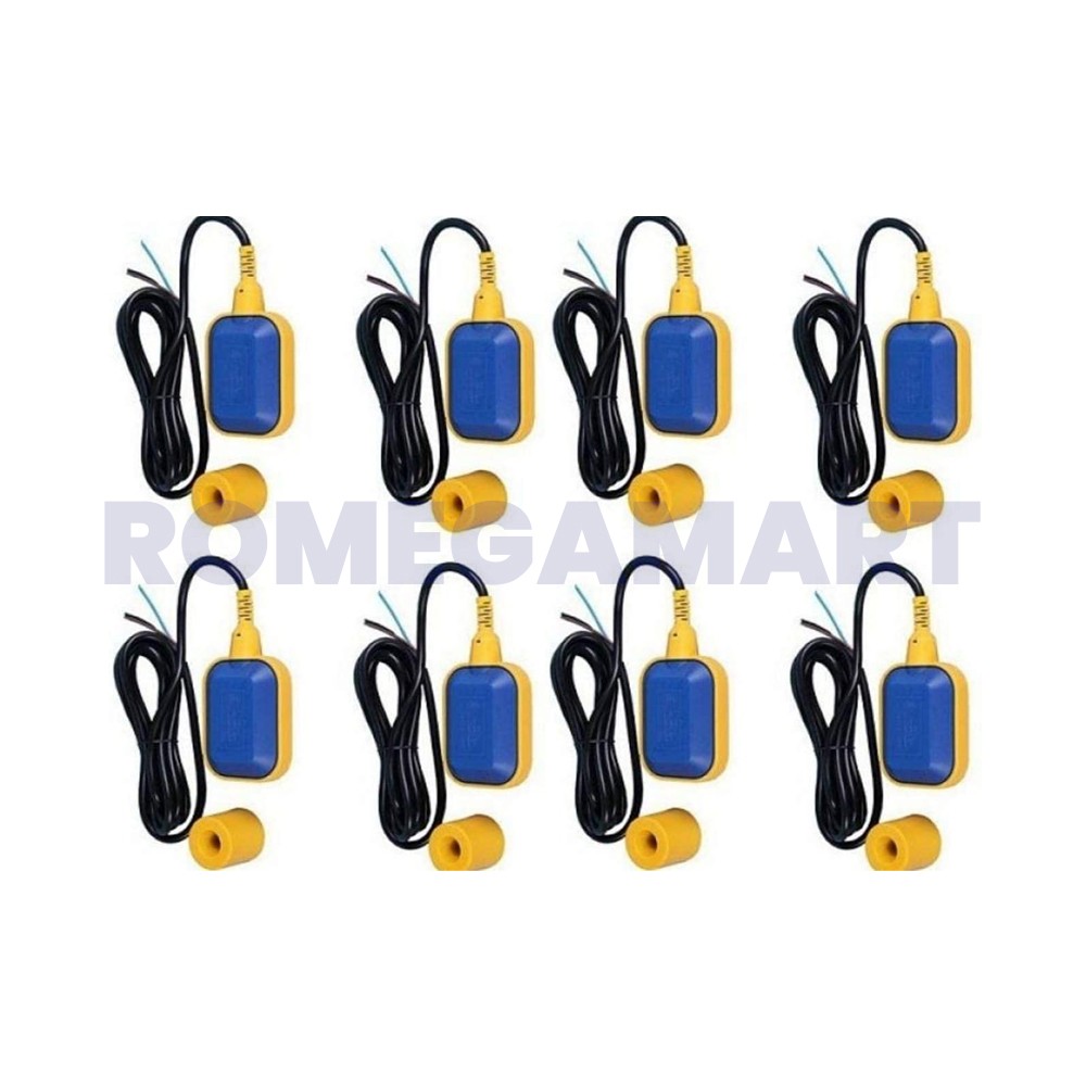 OCEAN STAR Float With Switch Yellow With Blue Color 3 Meter Wire For Industrial Pack of 8 - OCEAN STAR TECHNOLOGIES PRIVATE LIMITED