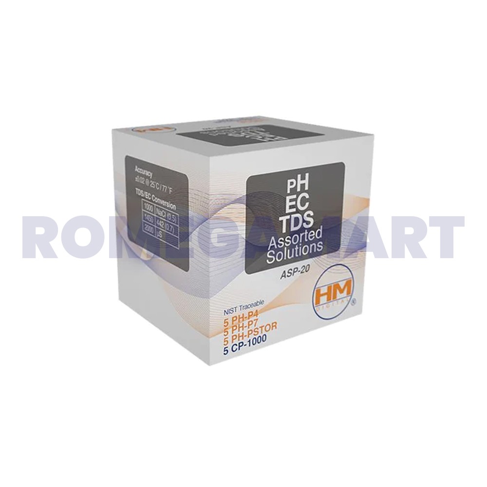PH/EC/TDS 20 pack Assorted Solutions, ASP-20 - HM Digital India Private Limited