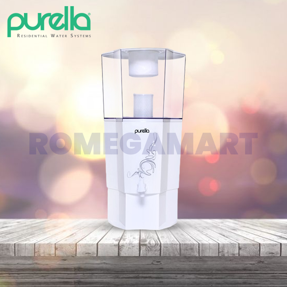 Purella GRAVITY Water Purifier UF Technology Based with 3 Stage Filtration Non-Electric Chemical Free Counter Top with 20 Liter Storage White - Sarjan Watertech India Pvt Ltd