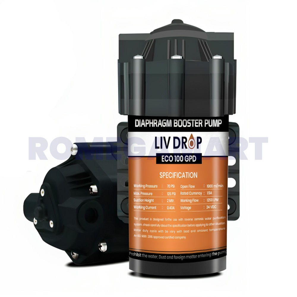 RO Booster 100 GPD Pump Motor Pump For Ro Water Purifier Compatible with All Types of Domestic RO - Liv Drop