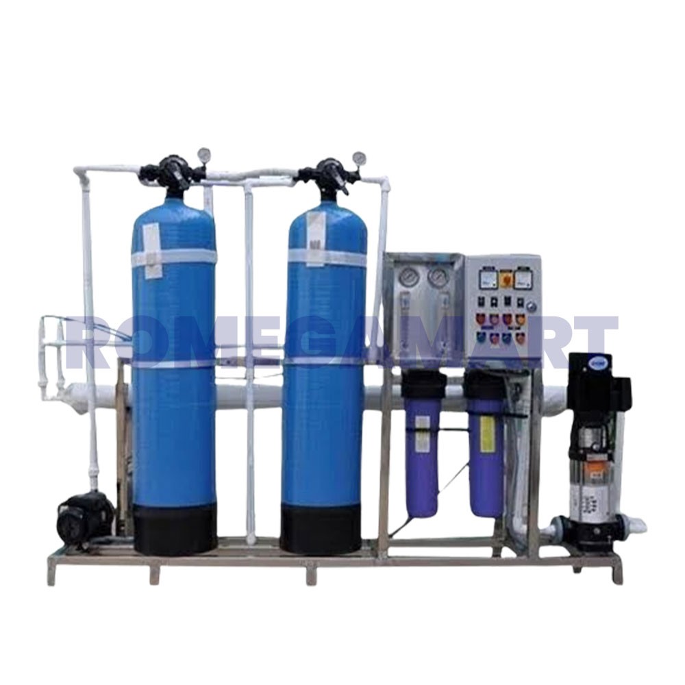Semi Automatic 500 LPH FRP Industrial RO Water Plant Blue Color - Necsal Ro Services