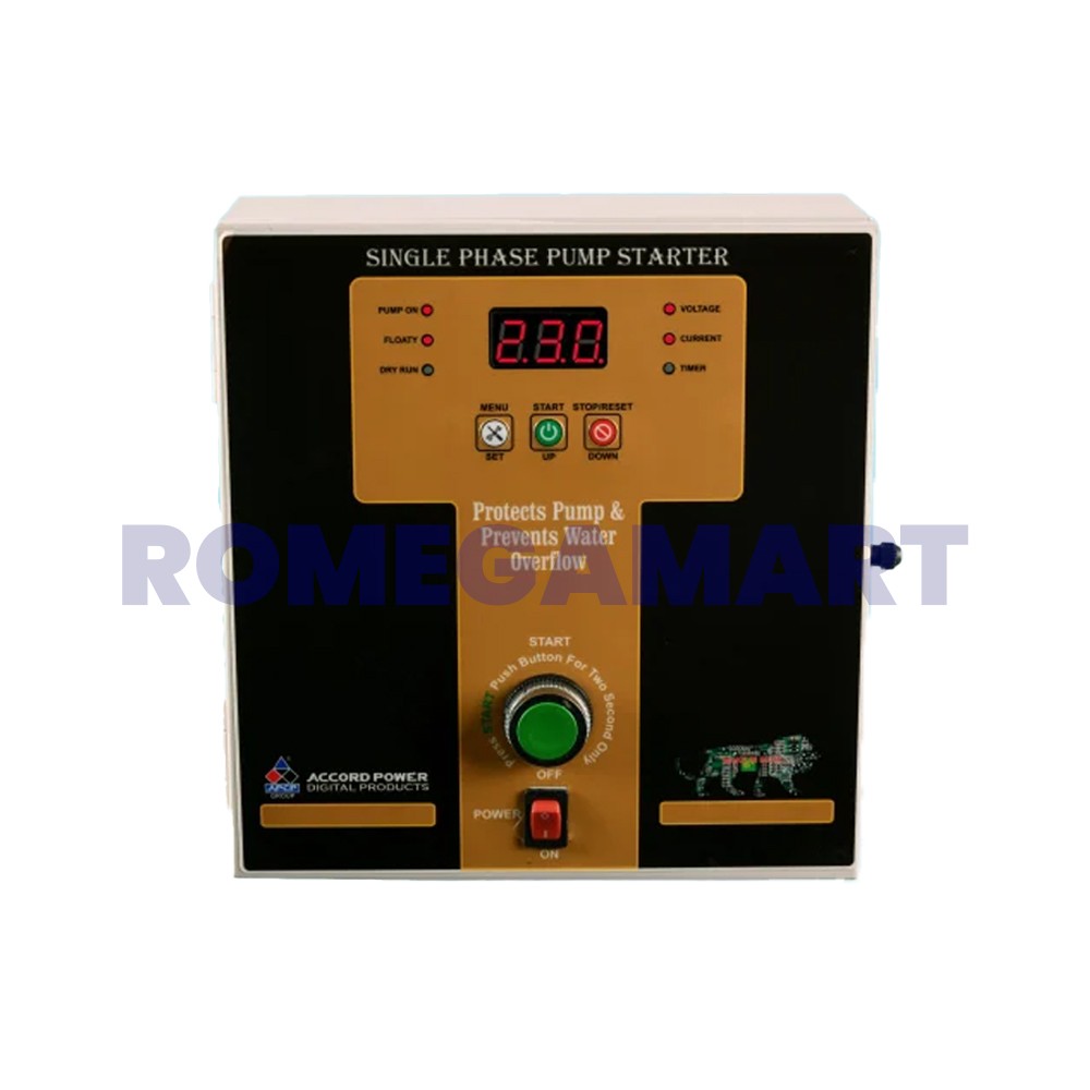 Single Phase Pump Starter 1.0HP Digital Control Panel - Accord Power Digital Products