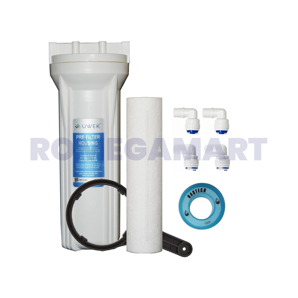 UWEK Pre Filter Housing With Spun Filter Elbow Connector Spanner And Tafln Tape - CO ORBITAL INDIA
